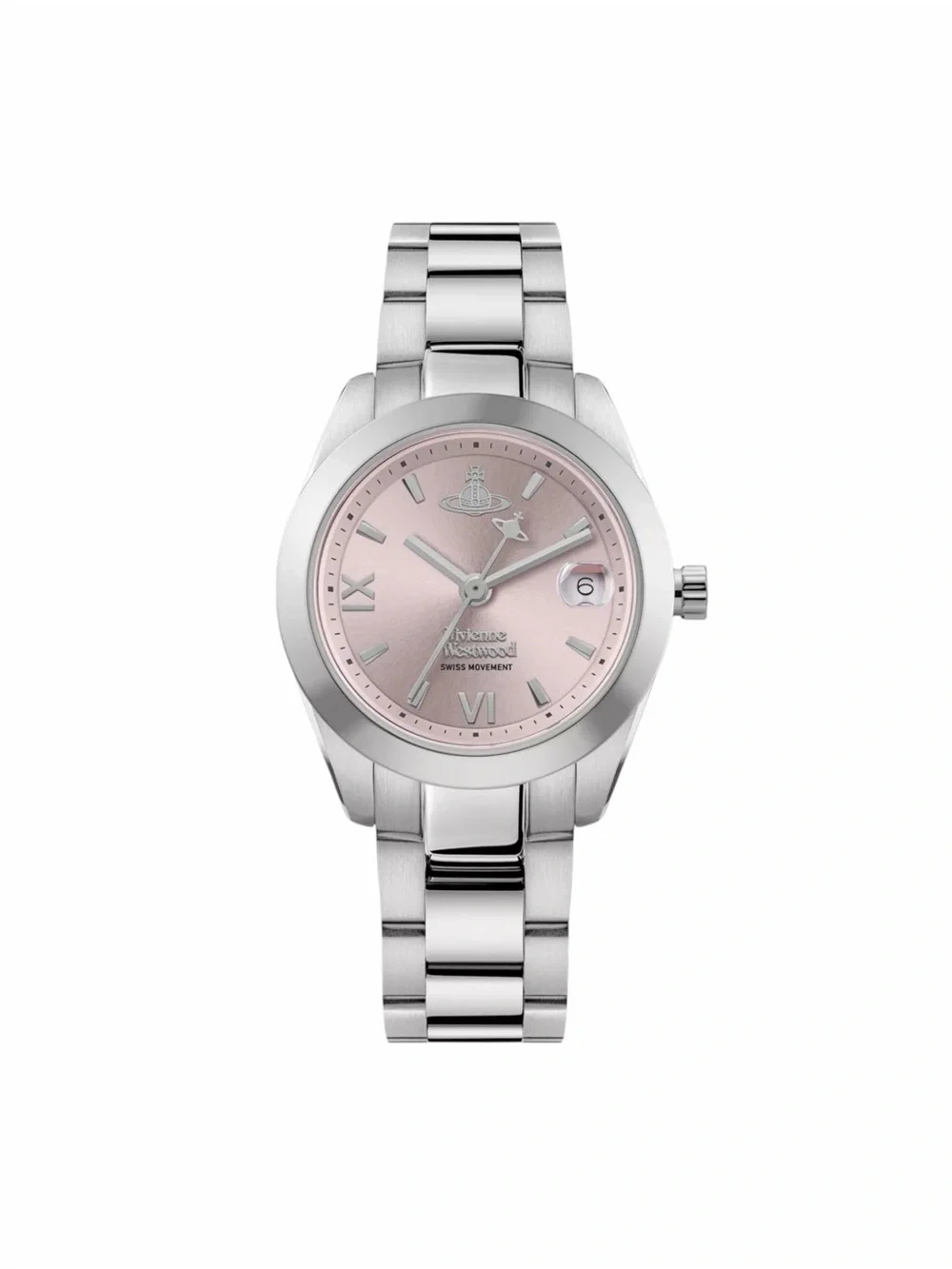 Vivienne Westwood Silver / Pink Saturn logo Watch with box NwT